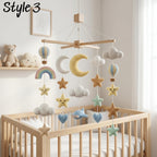 Rainbow Sun Baby Mobile, Crochet Star Cloud Airplane Crib Mobile