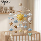 Rainbow Sun Baby Mobile, Crochet Star Cloud Airplane Crib Mobile