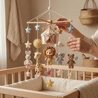 Handmade Circus Animal Baby Mobile, Elephant Giraffe Nursery Decor