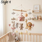 Handmade Circus Animal Baby Mobile, Elephant Giraffe Nursery Decor
