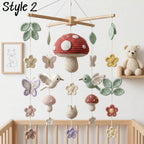 Crochet Mushroom Hummingbird Butterfly Crib Mobile