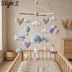 Ocean Whale Baby Mobile, Crochet Hot Air Balloon Airplane Crib Mobile