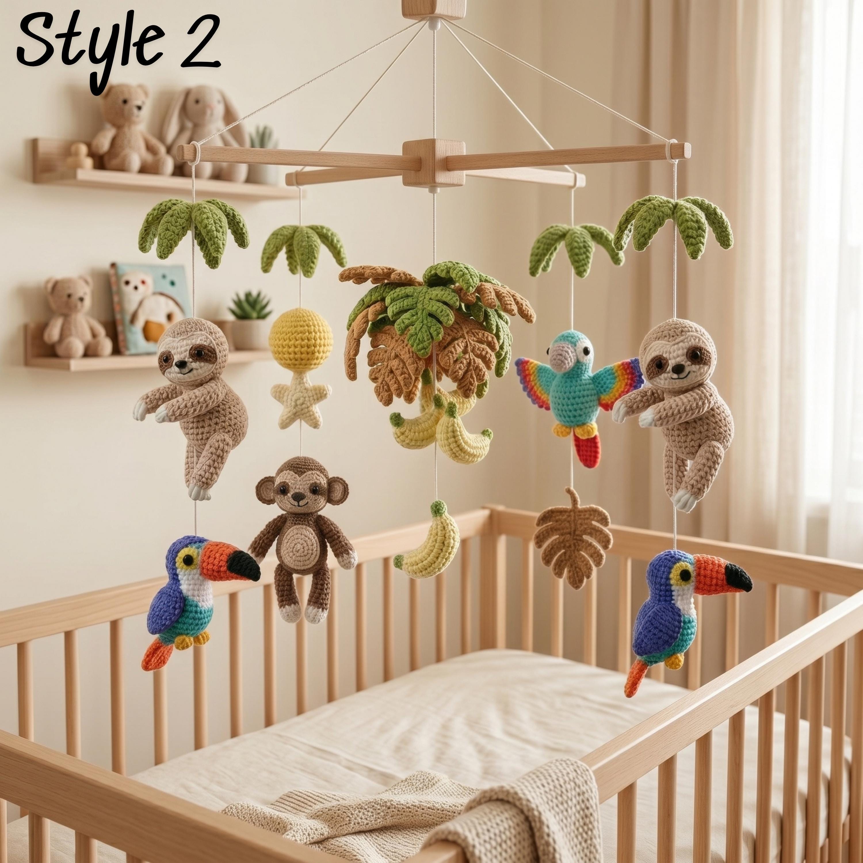 Handmade Jungle Baby Mobile, Safari Nursery Decor