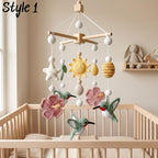 Hummingbird Baby Mobile, Crochet Flower Bird Crib Mobile