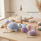 Ocean Whale Baby Mobile, Crochet Hot Air Balloon Airplane Crib Mobile