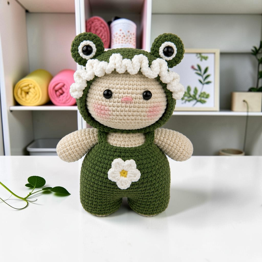 Frog Buddy Crochet Pattern PDF, Cute Frog Doll Amigurumi