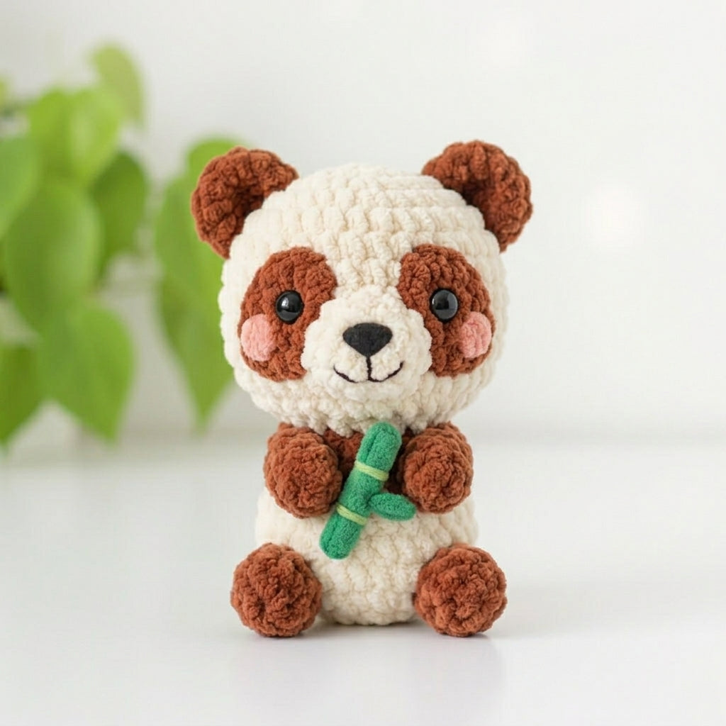 Mini Panda with Bamboo Amigurumi Pattern