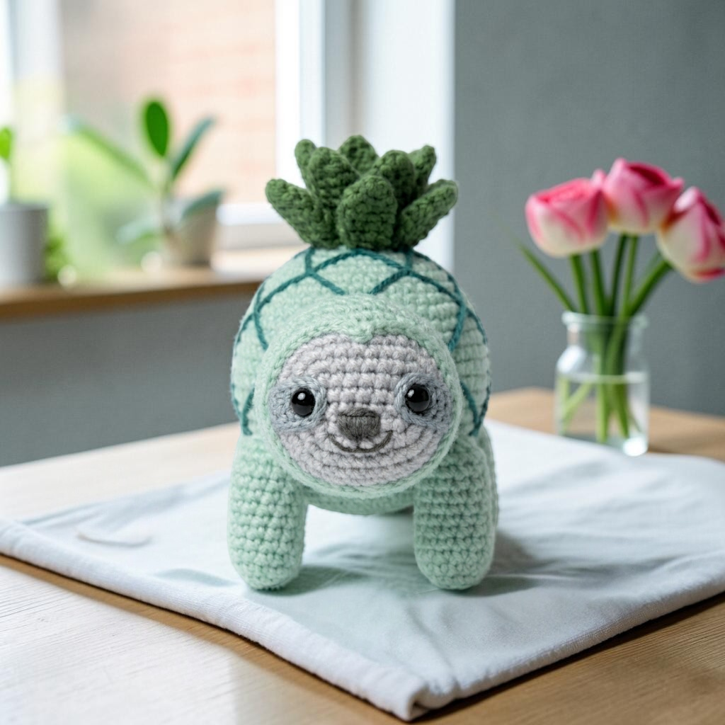 Pineapple Sloth Crochet Pattern PDF, Cute Sloth Amigurumi, Crochet Sloth Toy,