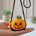 Free Crochet Pattern Gift, Halloween Amigurumi Car Hanging PDF Download