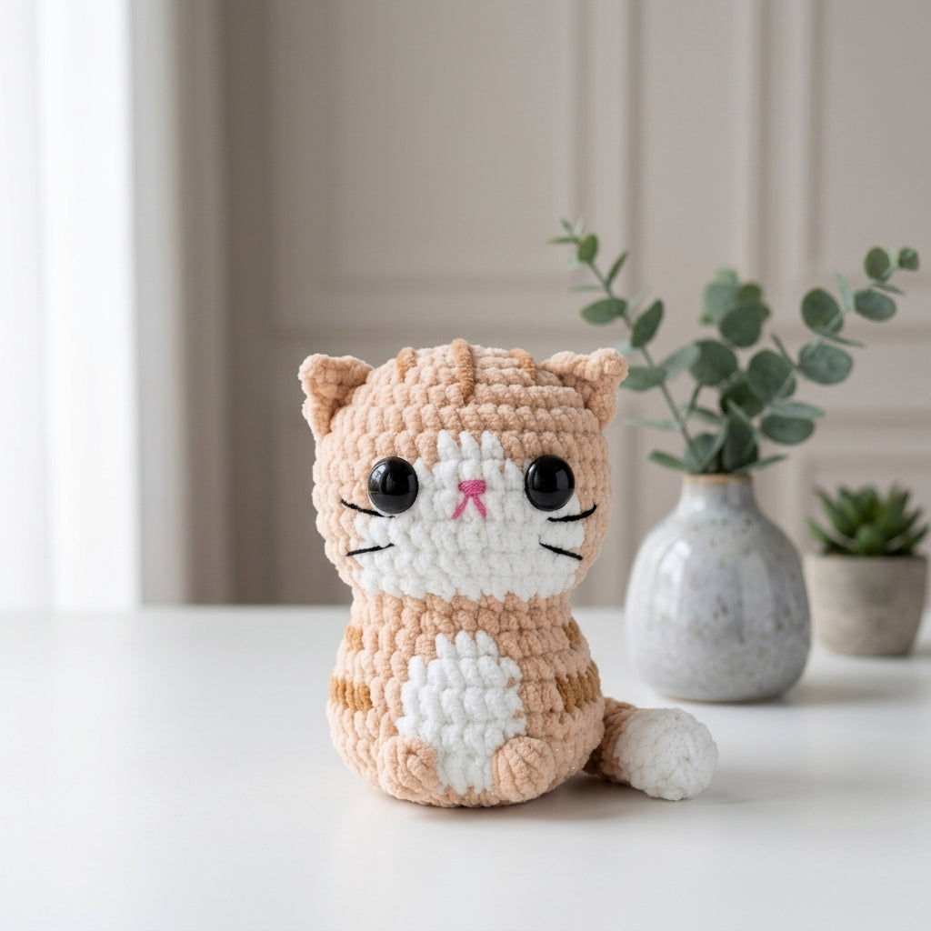 Cat Crochet Pattern Bundle, Chonky Kitten Amigurumi PDF, Free Gift