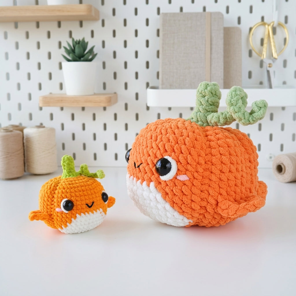 Free Pumpkin Whale Crochet Pattern, Cute Halloween Amigurumi PDF Download