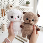 Little Kitten Crochet Pattern, Kawaii Cat Plush Amigurumi PDF Free Gift