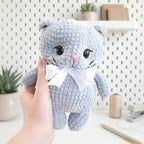 Little Kitten Crochet Pattern, Kawaii Cat Plush Amigurumi PDF Free Gift