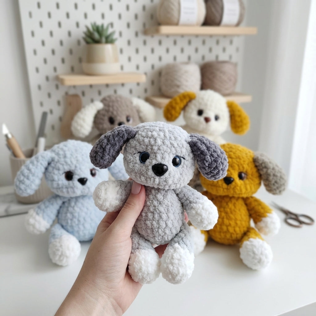 Free Mini Puppy Crochet Pattern, Cute Dog Amigurumi Plush PDF Download
