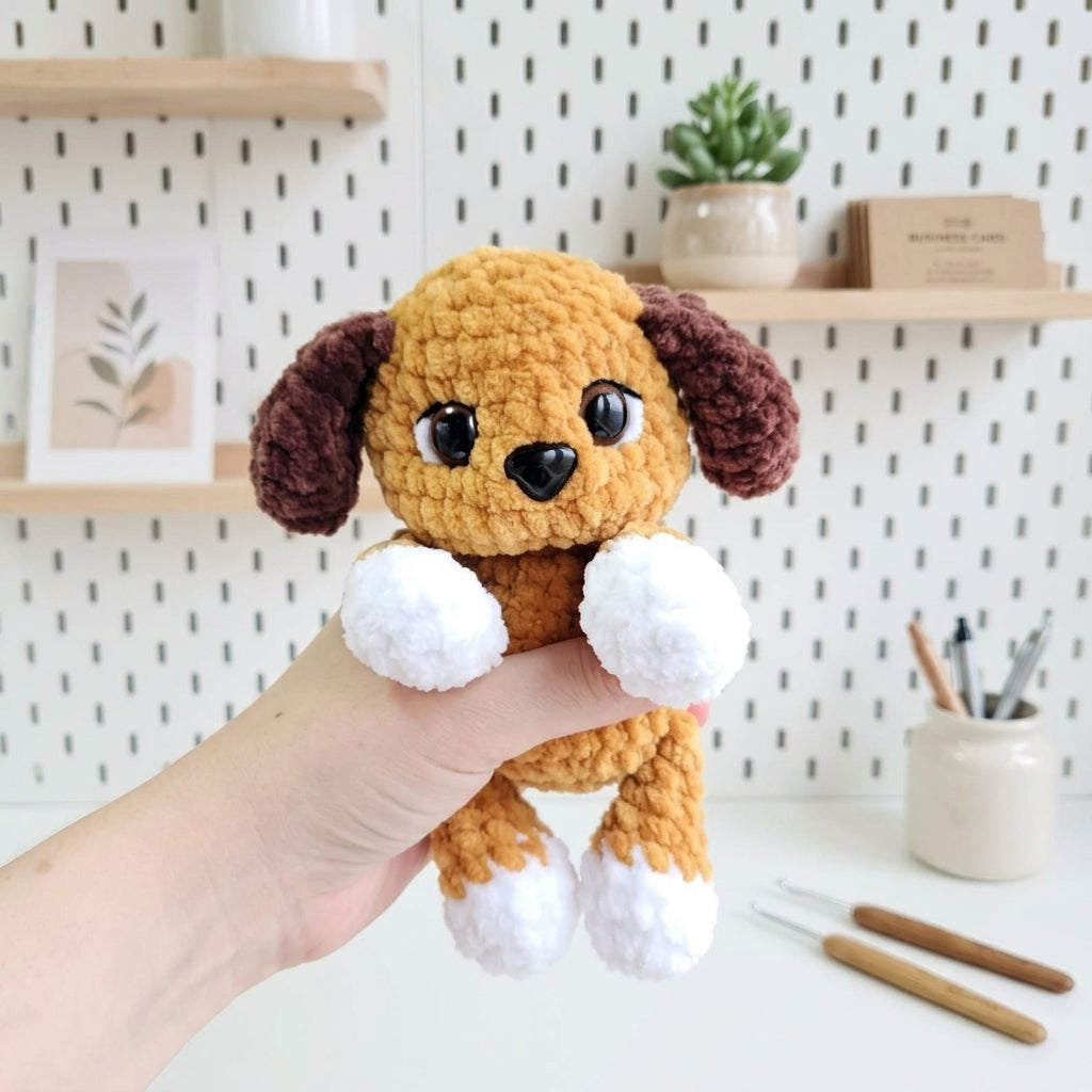 Free Mini Puppy Crochet Pattern, Cute Dog Amigurumi Plush PDF Download