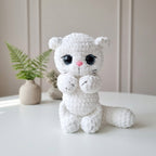 Kitten Crochet Pattern, Kawaii Cat Plush Amigurumi PDF Free Gift
