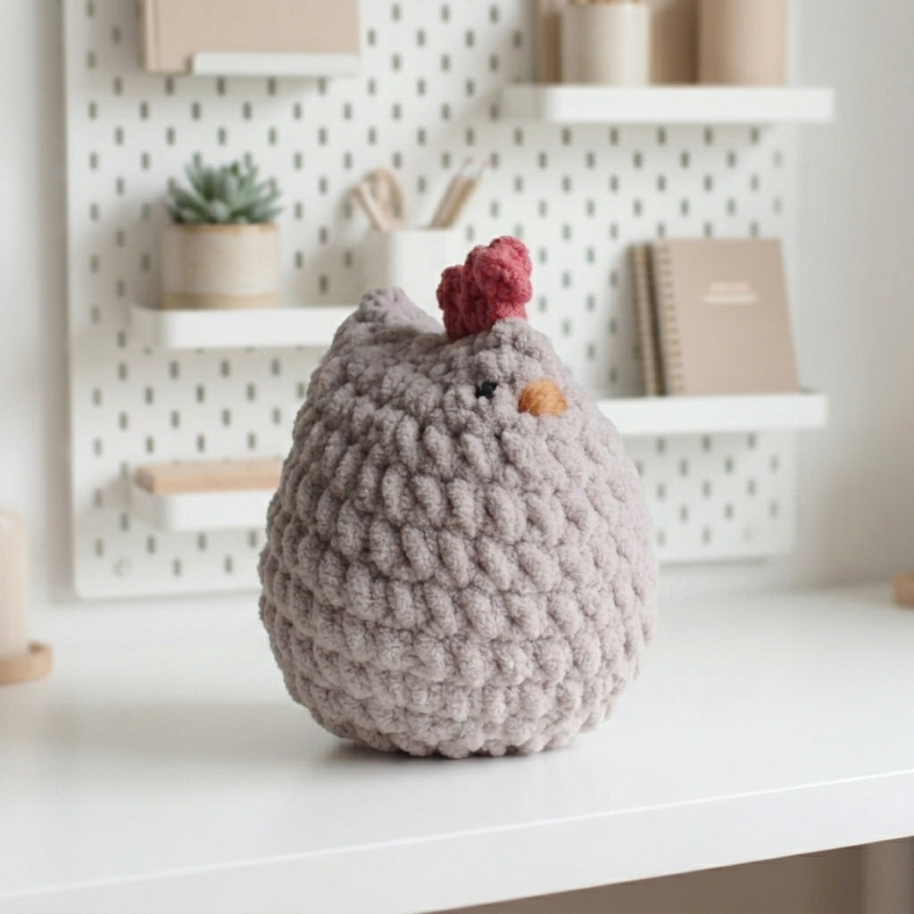 Chicken Crochet Pattern, Kawaii Hen Plush Amigurumi PDF Free Gift