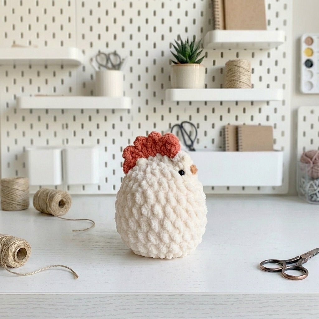 Chicken Crochet Pattern, Kawaii Hen Plush Amigurumi PDF Free Gift