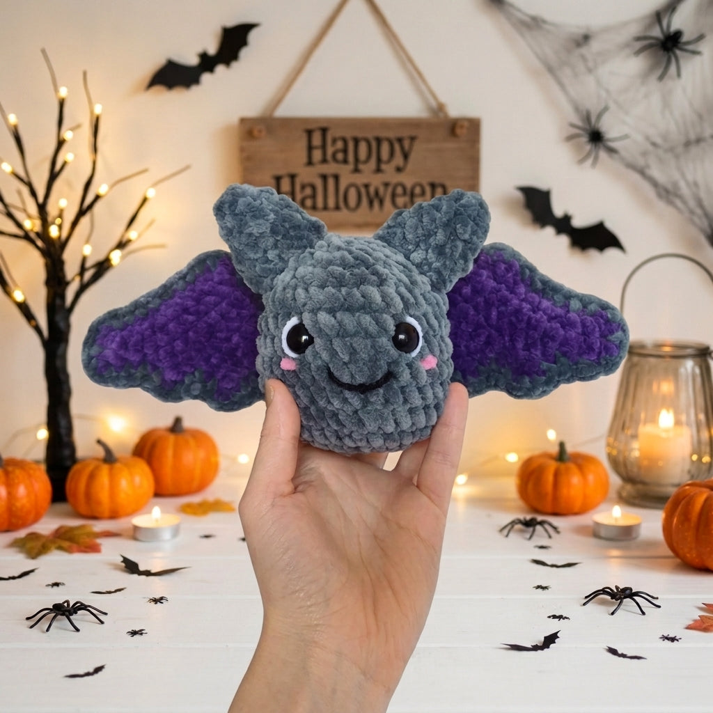 Free Halloween Crochet Pattern, Ghost Pumpkin Bat Amigurumi PDF Download
