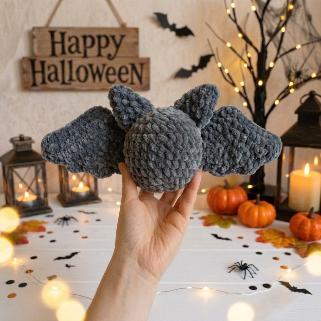 Free Halloween Crochet Pattern, Ghost Pumpkin Bat Amigurumi PDF Download