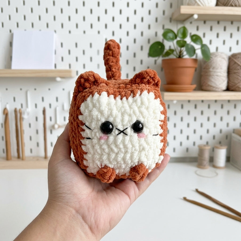 Loaf Cat Crochet Pattern, Kawaii Kitty Plush Amigurumi PDF Free Gift