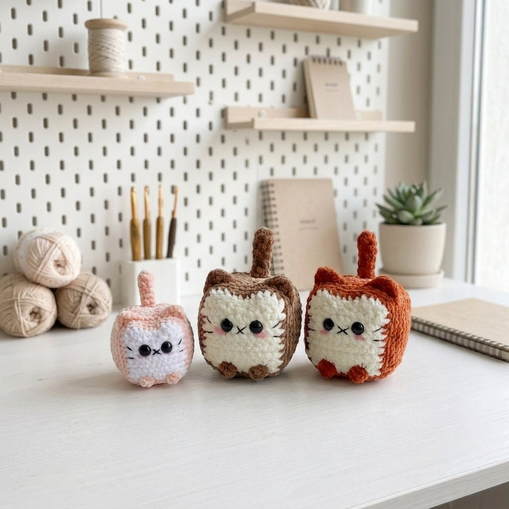 Loaf Cat Crochet Pattern, Kawaii Kitty Plush Amigurumi PDF Free Gift