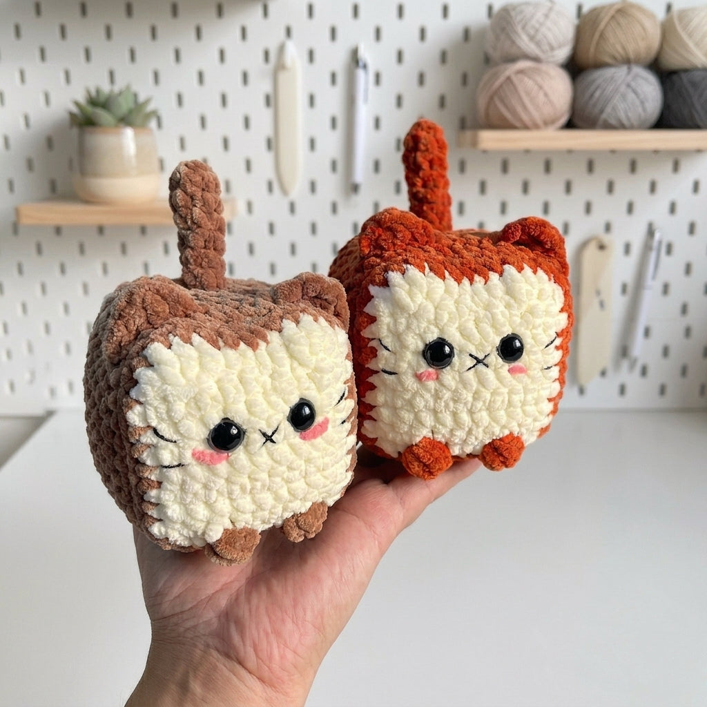 Loaf Cat Crochet Pattern, Kawaii Kitty Plush Amigurumi PDF Free Gift