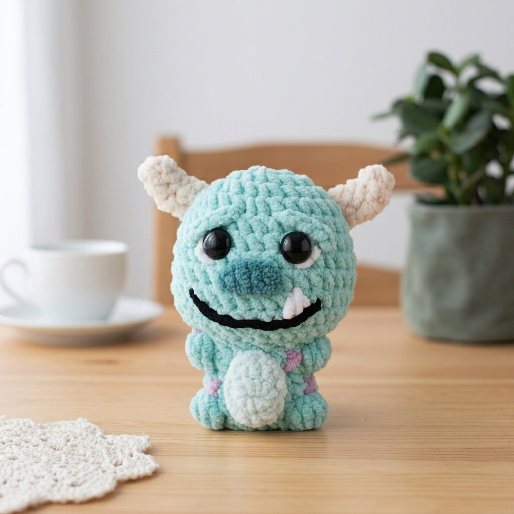 Cute Monster Crochet Pattern, Kawaii Plush Amigurumi PDF Free Gift