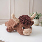 Highland Cow Crochet Pattern, Cute Farm Animal Amigurumi PDF Free Gift