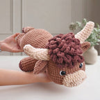 Highland Cow Crochet Pattern, Cute Farm Animal Amigurumi PDF Free Gift