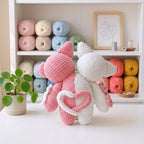 Valentine Cat Crochet Pattern, Cute Hugging Cats Amigurumi PDF Free Gift