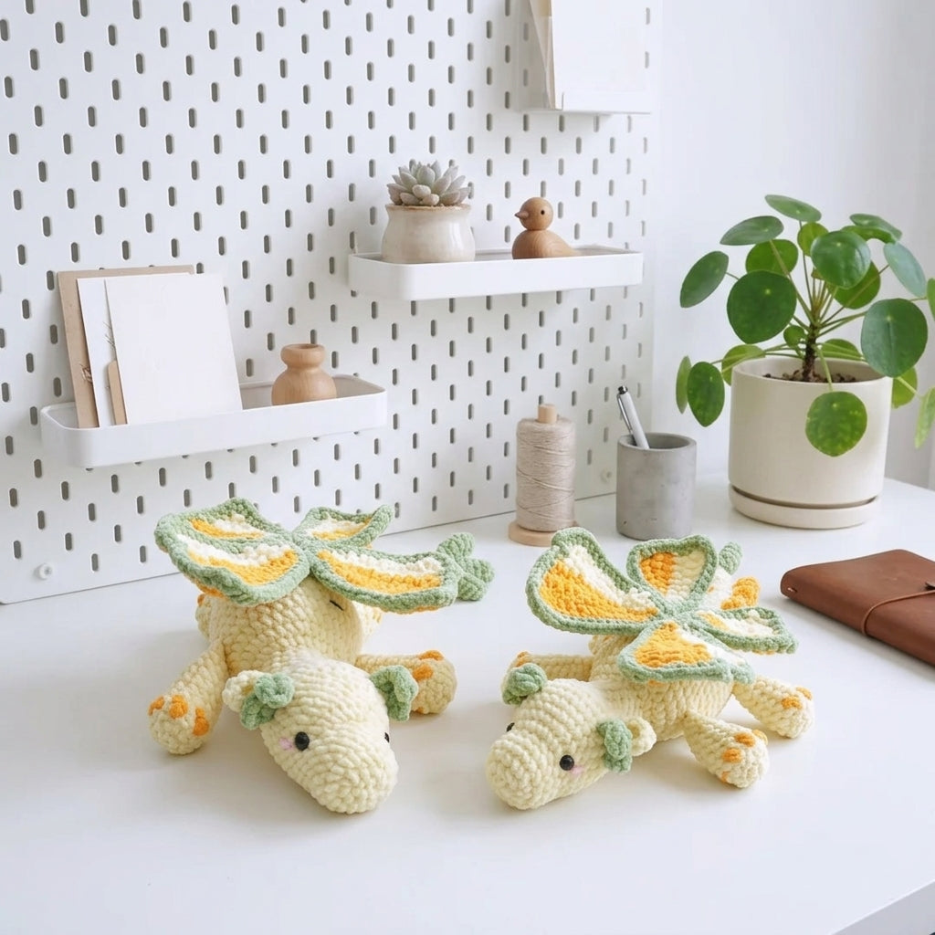 Fairy Dragon Crochet Pattern, Cute Butterfly Flower Dragon PDF Free Gift