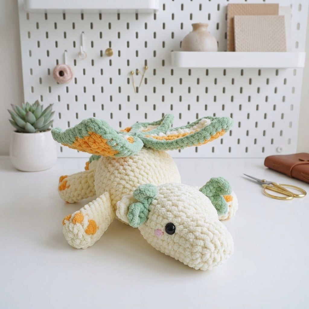 Fairy Dragon Crochet Pattern, Cute Butterfly Flower Dragon PDF Free Gift