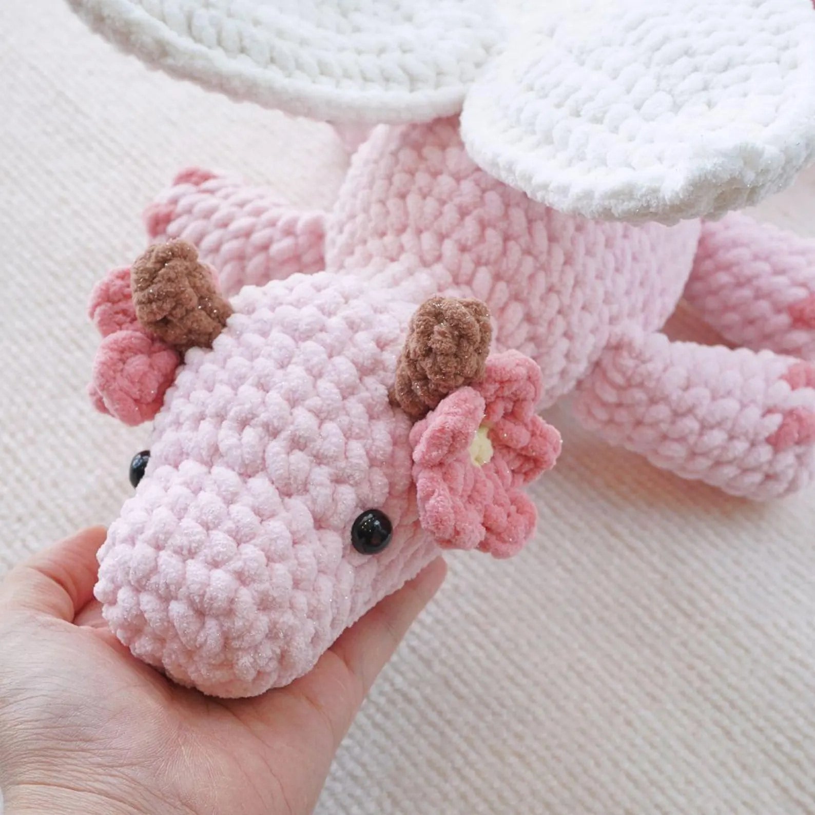 Fairy Dragon Crochet Pattern, Cute Butterfly Flower Dragon PDF Free Gift