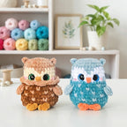 Mini Owl Amigurumi Crochet Pattern, Kawaii Bird Plush PDF Free Gift