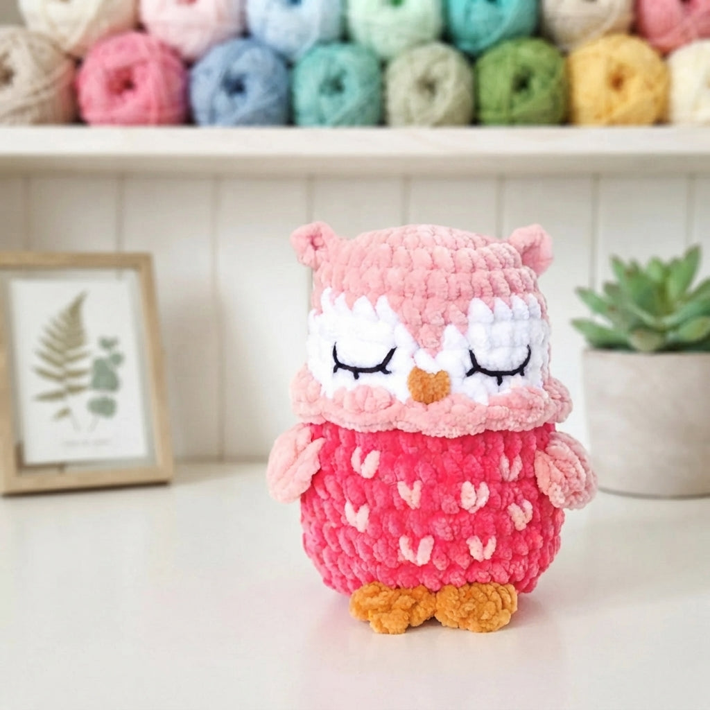 Mini Owl Amigurumi Crochet Pattern, Kawaii Bird Plush PDF Free Gift