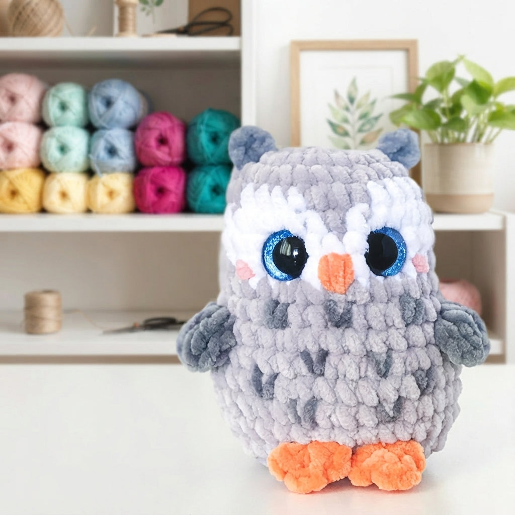Mini Owl Amigurumi Crochet Pattern, Kawaii Bird Plush PDF Free Gift