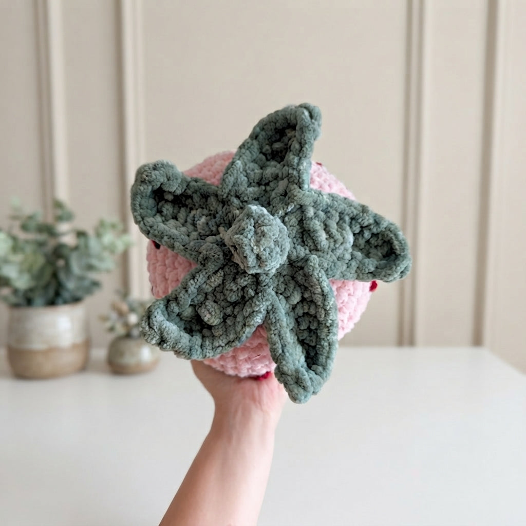 Free Strawberry Crochet Pattern, Jumbo Fruit Pillow Plush PDF Download