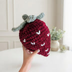 Free Strawberry Crochet Pattern, Jumbo Fruit Pillow Plush PDF Download