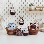 Cozy Cats Crochet Pattern, Cute Kitty Basket Keychain PDF Free Gift