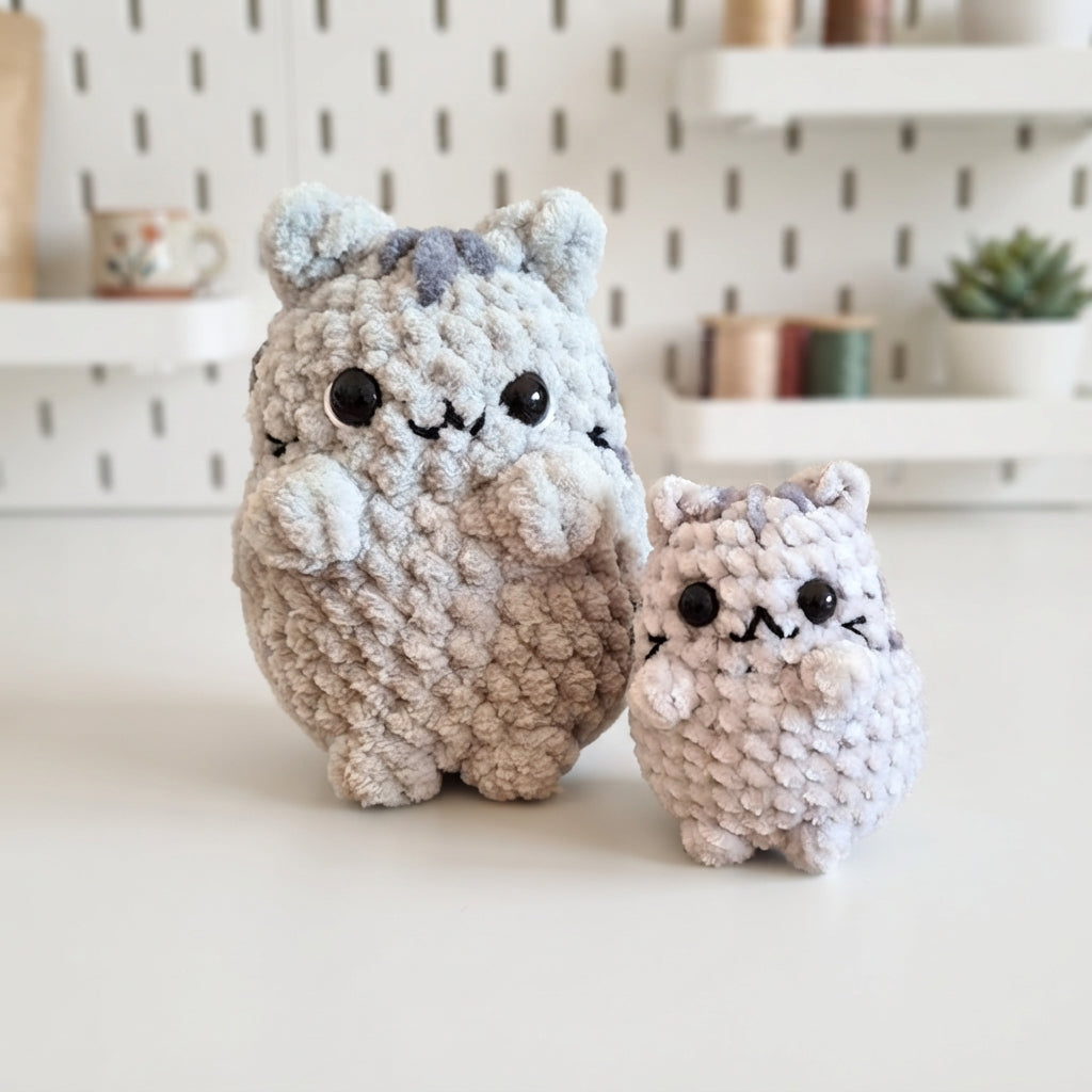 Cozy Cats Crochet Pattern, Cute Kitty Basket Keychain PDF Free Gift