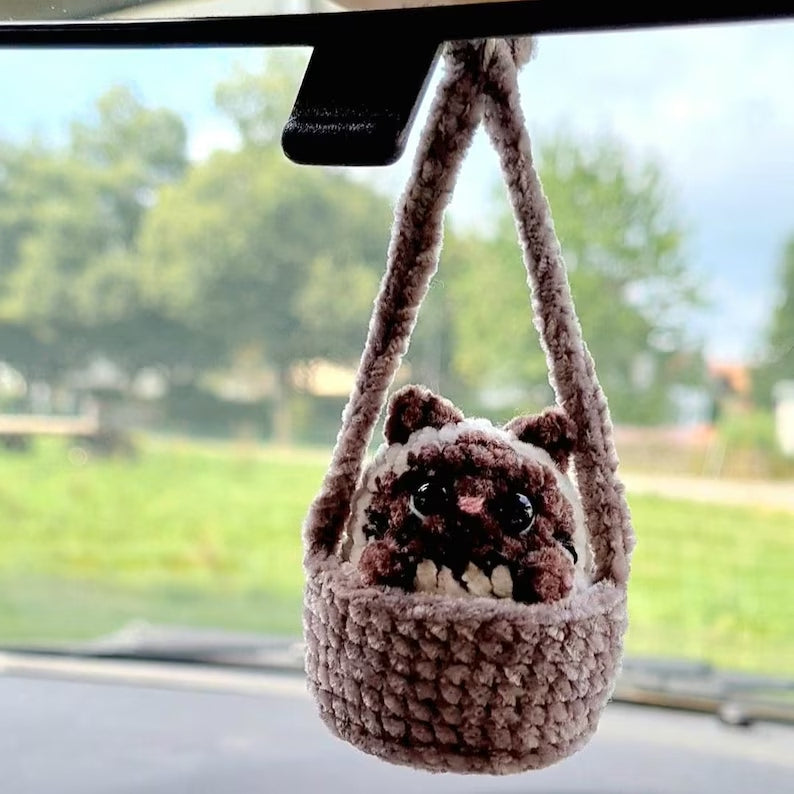 Cozy Cats Crochet Pattern, Cute Kitty Basket Keychain PDF Free Gift