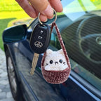Cozy Cats Crochet Pattern, Cute Kitty Basket Keychain PDF Free Gift
