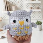 Cuddly Owl Crochet Pattern, Easy No-Sew Bird Amigurumi PDF Free Gift