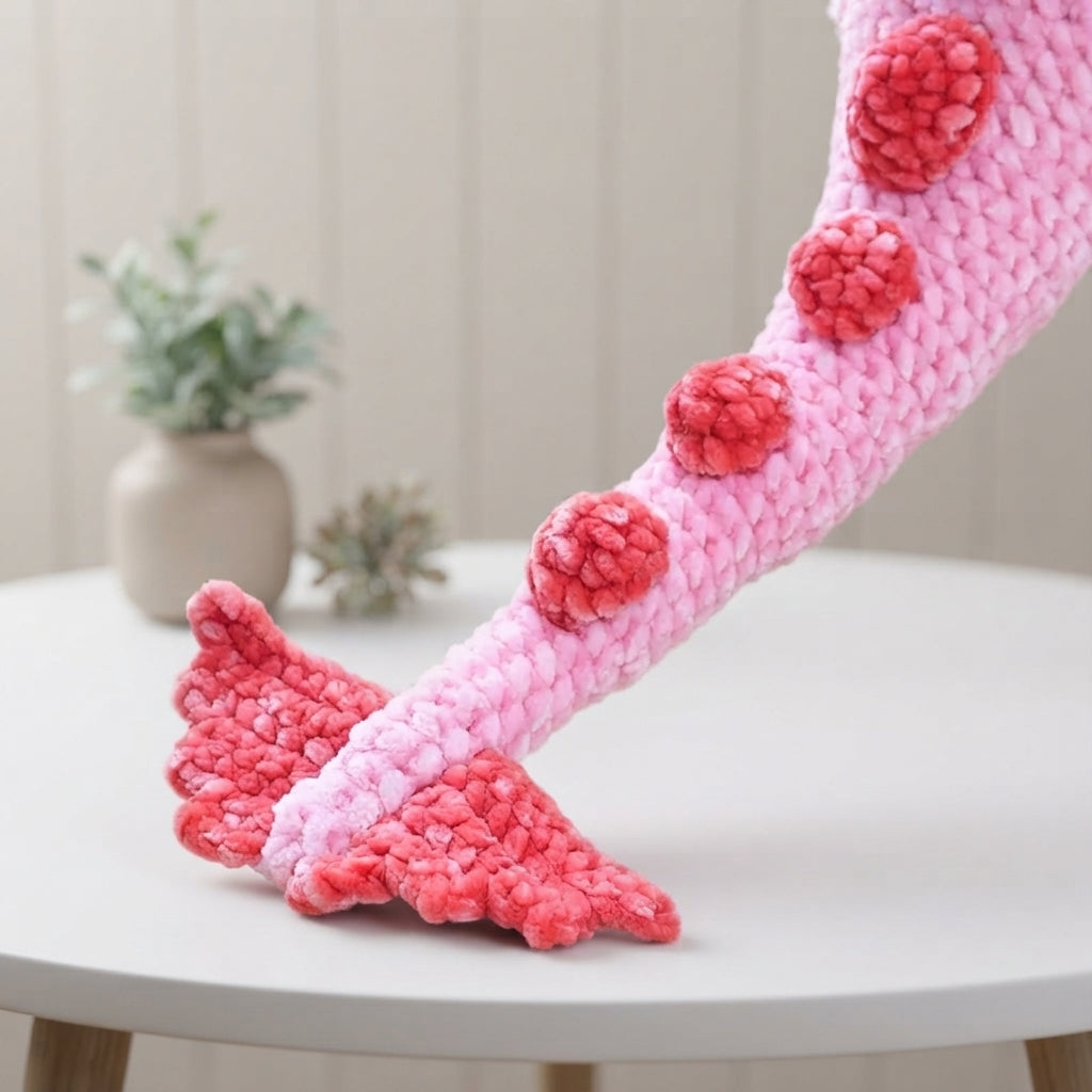 Rosie the Dragon Crochet Pattern, Cute Pink Fantasy Plush PDF Free Gift