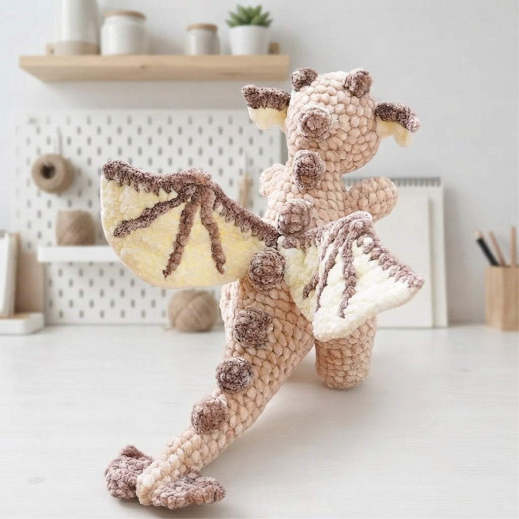 Free Small Rosie Dragon Crochet Pattern, Cute Fantasy Amigurumi PDF Download