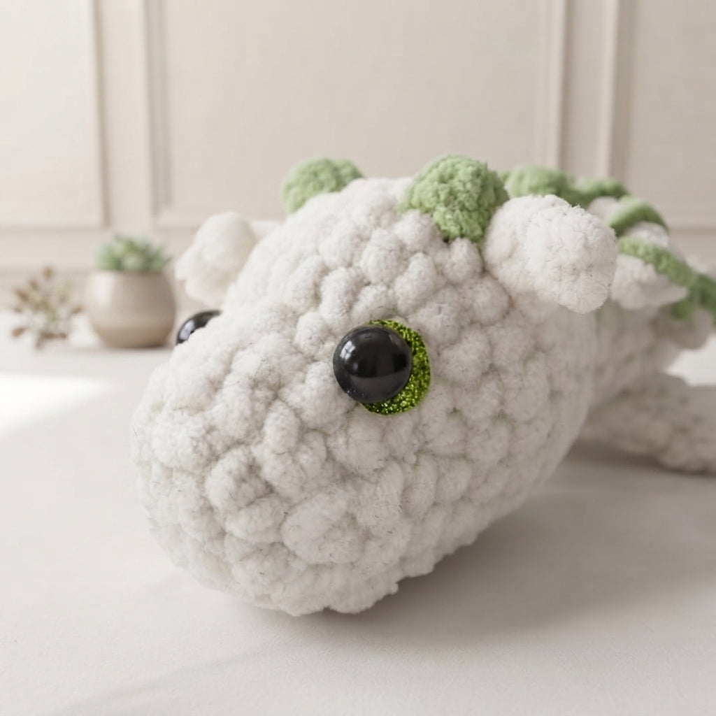 Free Emerald Frost Dragon Crochet Pattern, Mini Fantasy Amigurumi PDF Download