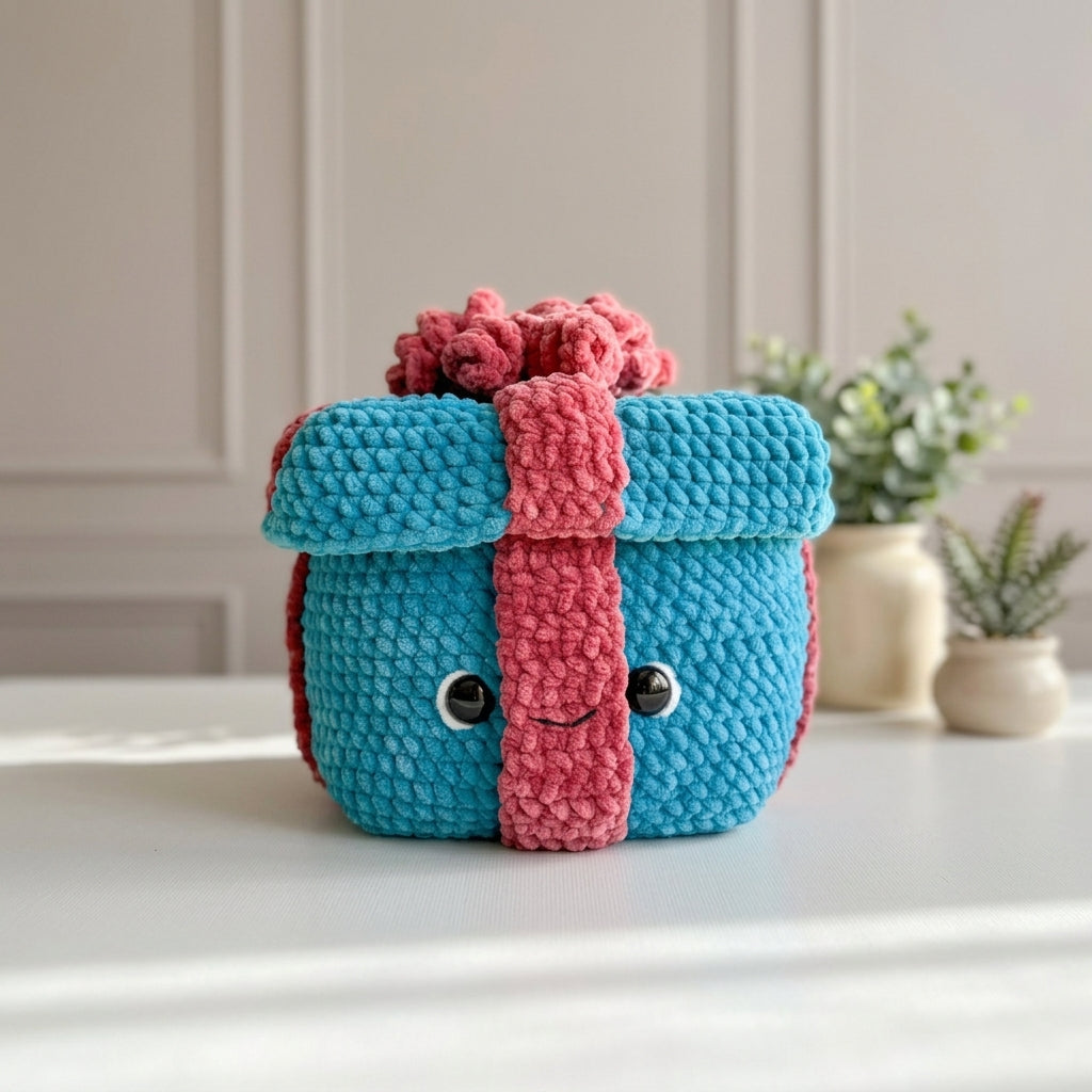 Free Christmas Present Crochet Pattern, Big & Mini Gift Box Amigurumi PDF Download