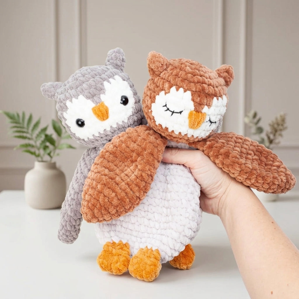 Owl Lovey Crochet Pattern, Soft Owl Snuggler Plush PDF Free Gift