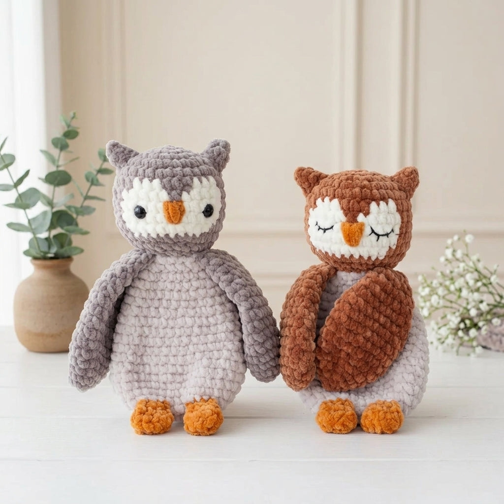 Owl Lovey Crochet Pattern, Soft Owl Snuggler Plush PDF Free Gift